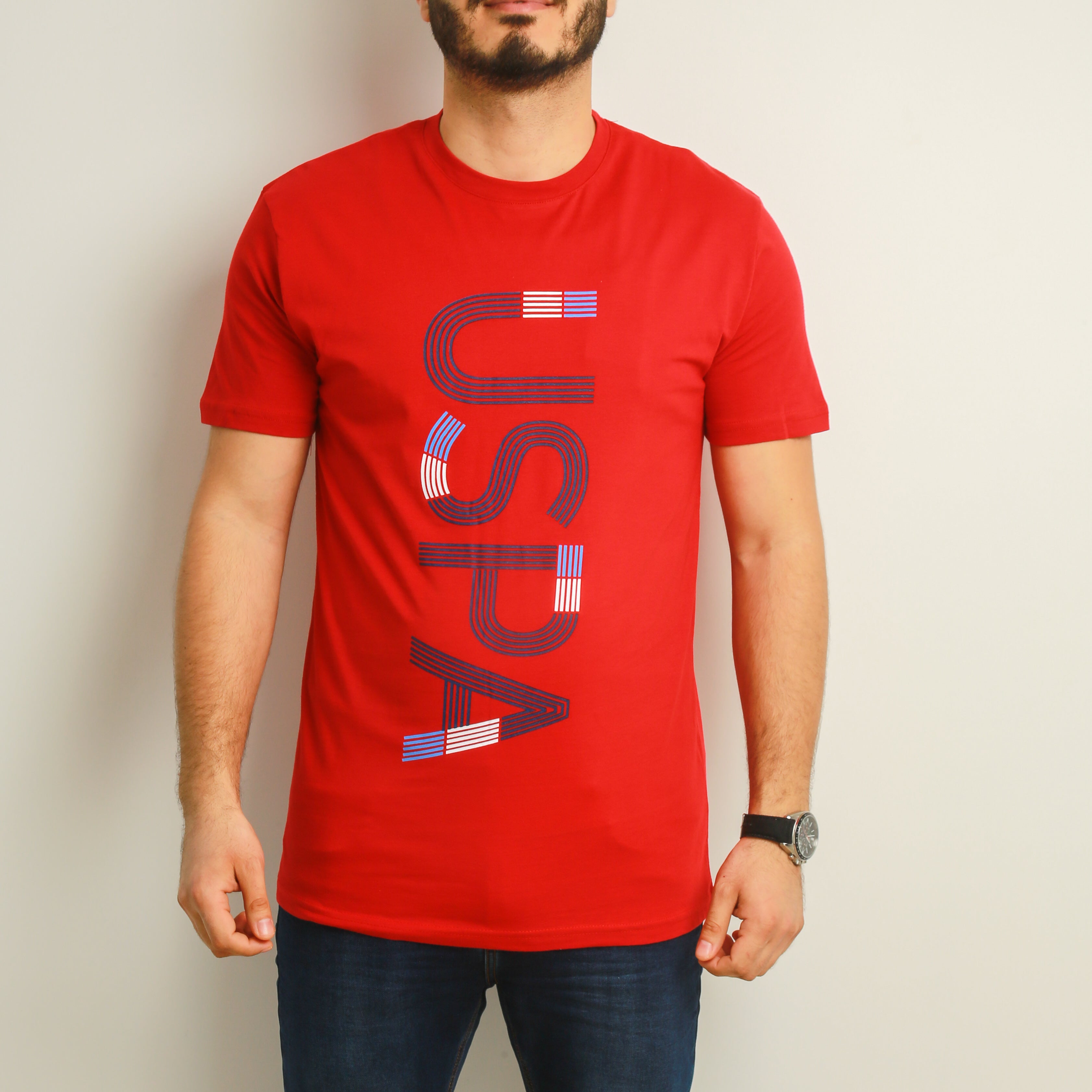 US Polo T-Shirt Homme - Rouge
