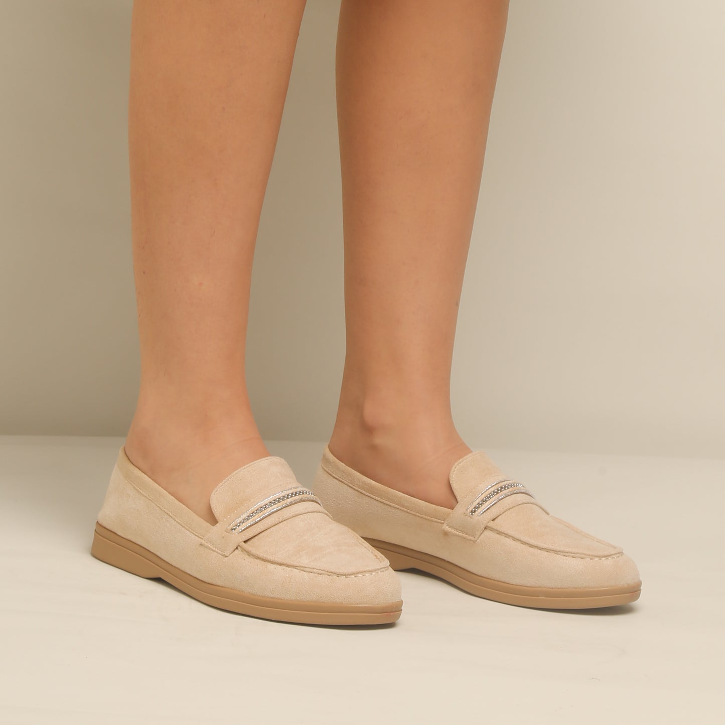 Mocassin En Daim - Beige