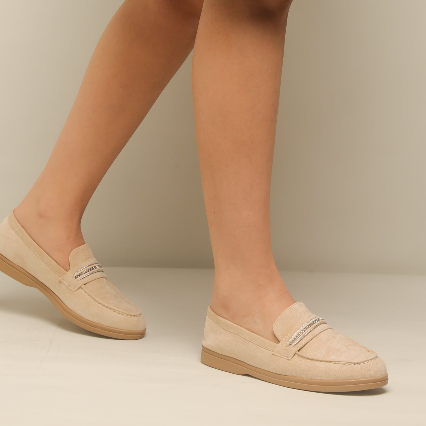 Mocassin En Daim - Beige