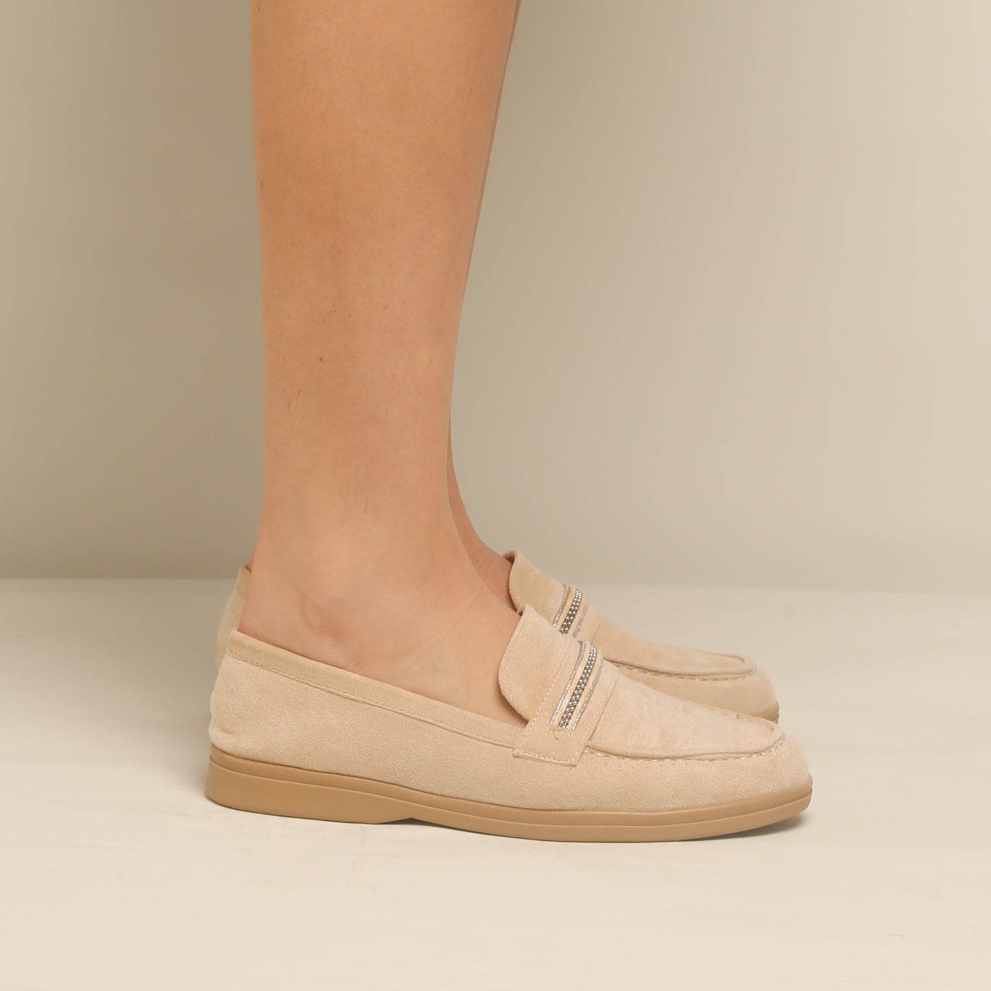 Mocassin En Daim - Beige