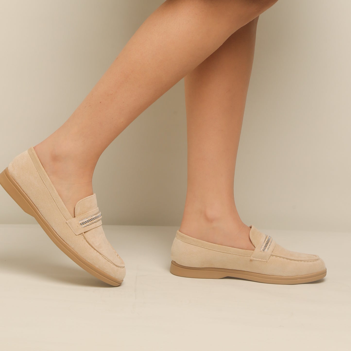 Mocassin En Daim - Beige