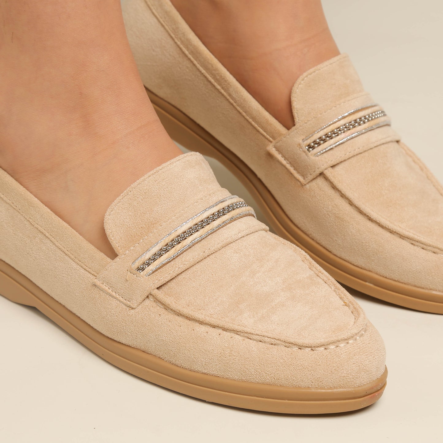 Mocassin En Daim - Beige