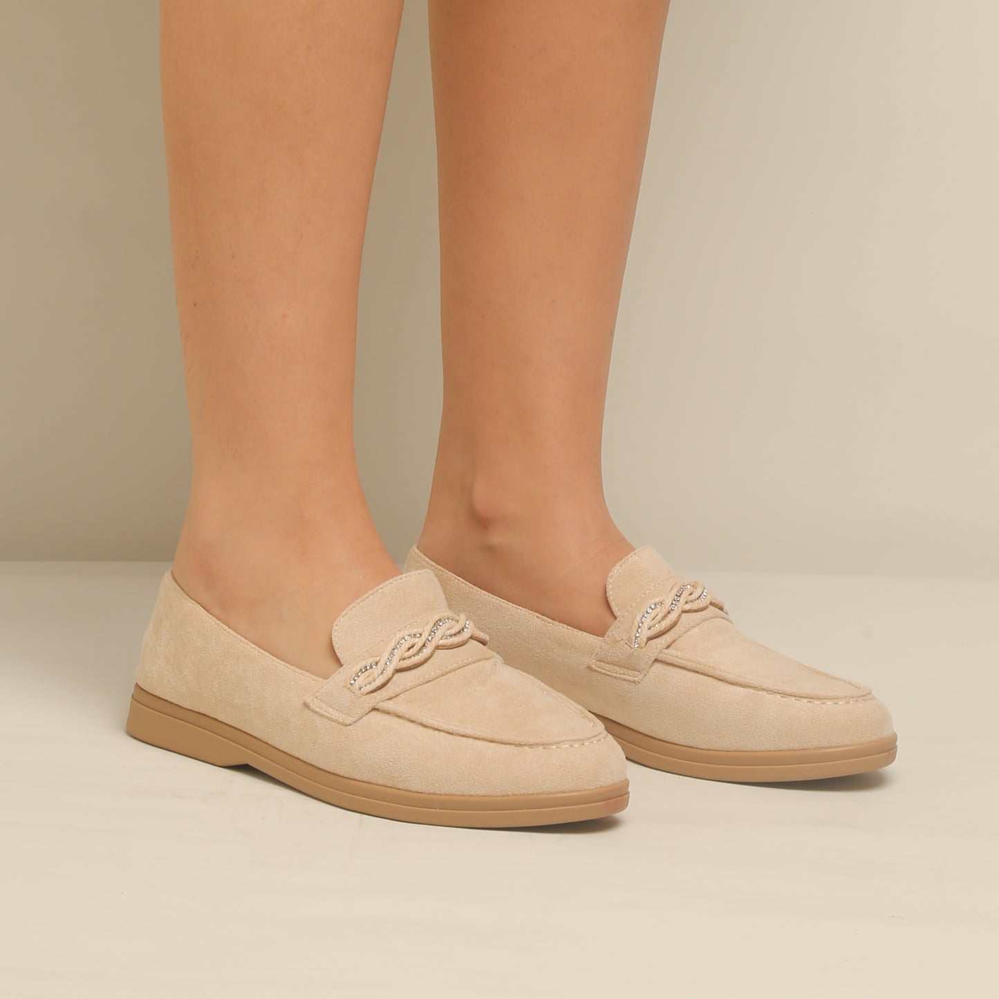 Mocassin En Daim - Beige