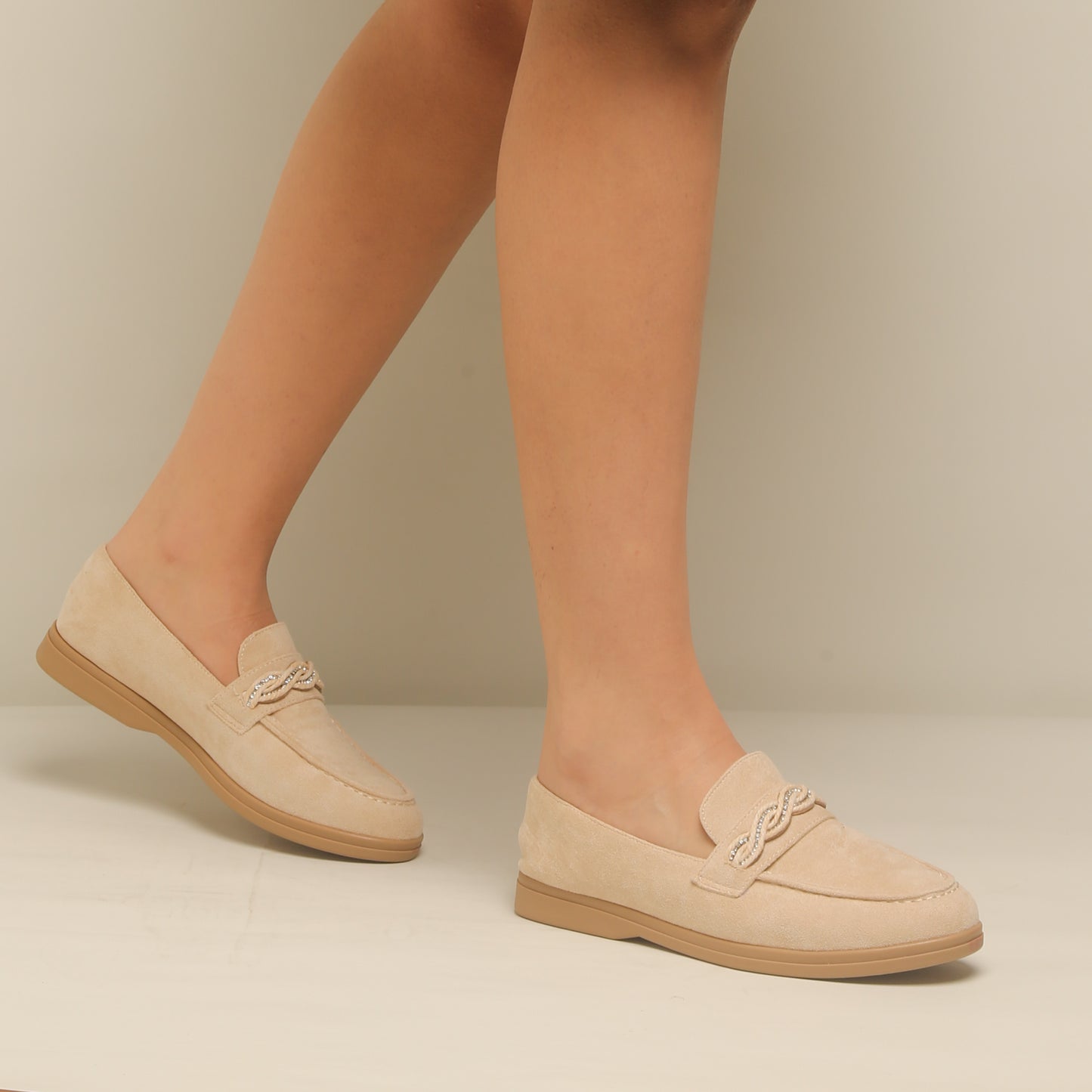 Mocassin En Daim - Beige