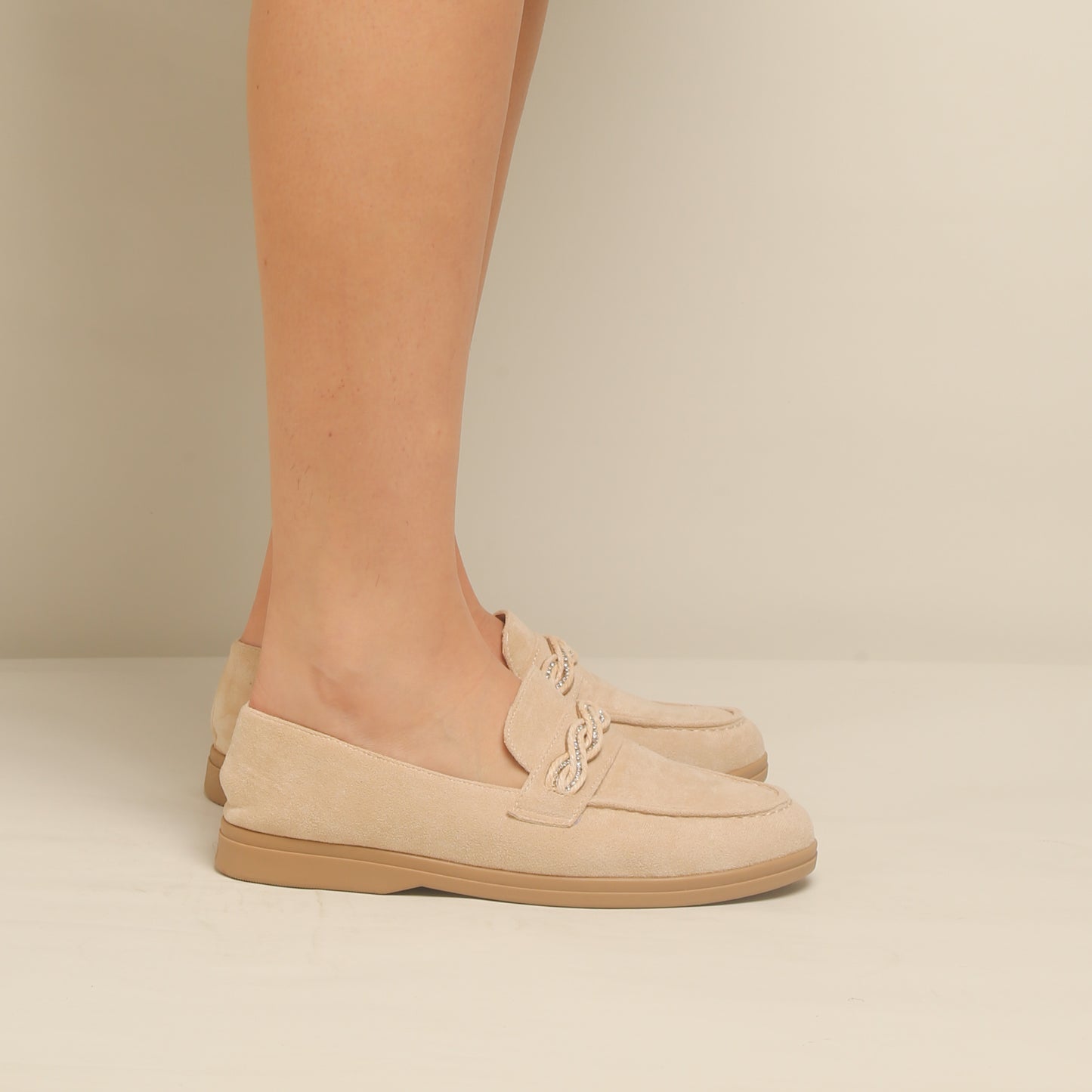 Mocassin En Daim - Beige