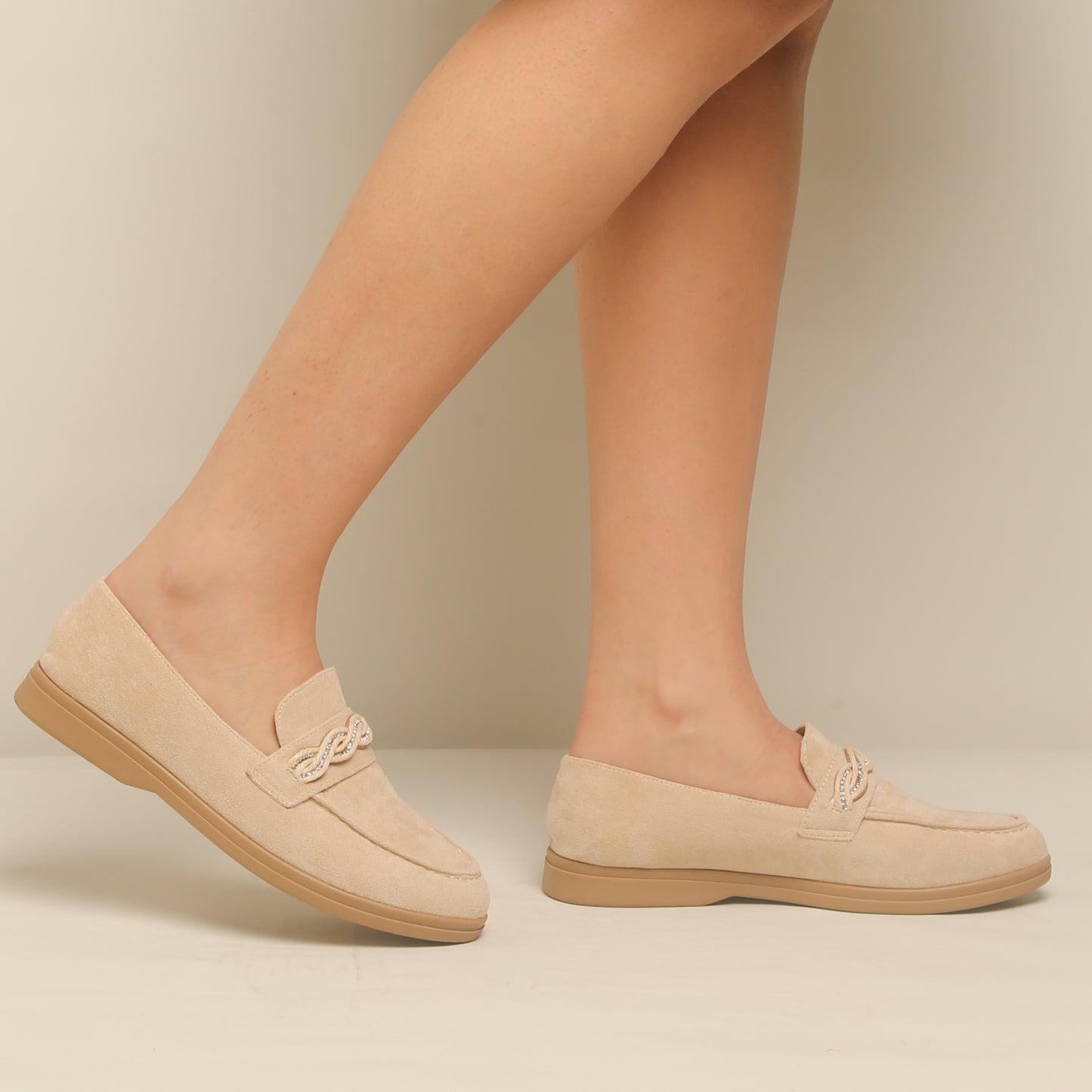 Mocassin En Daim - Beige