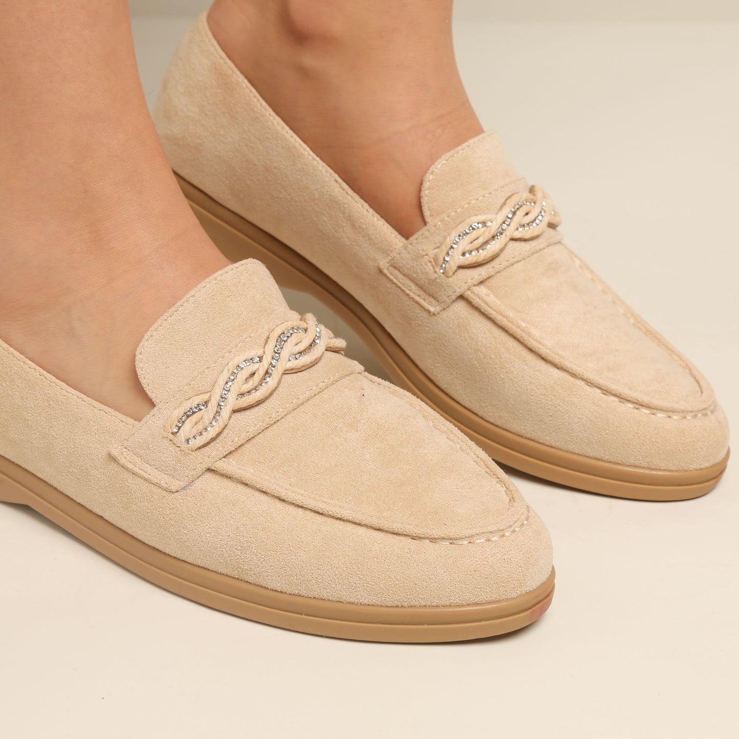 Mocassin En Daim - Beige