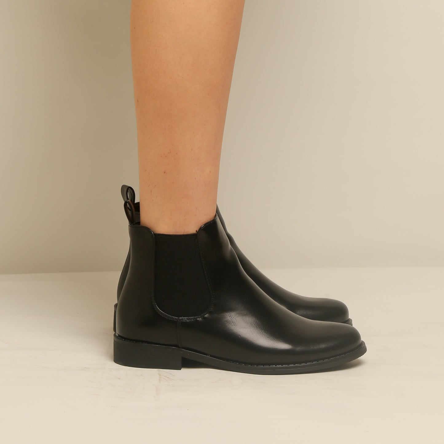 Bottine Simili Cuir - Noir