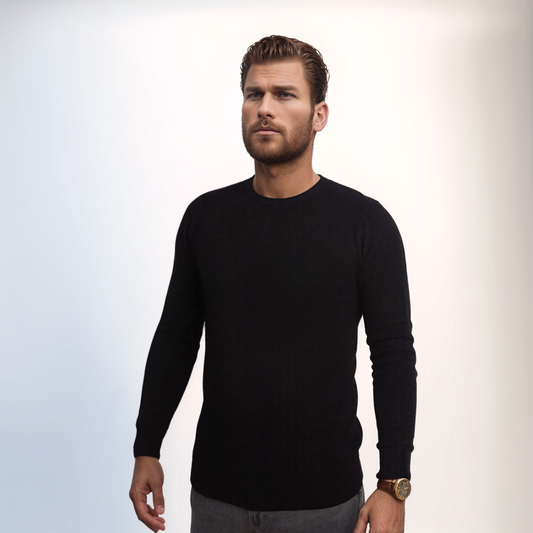 Pull En Laine Ras de Cou - Noir