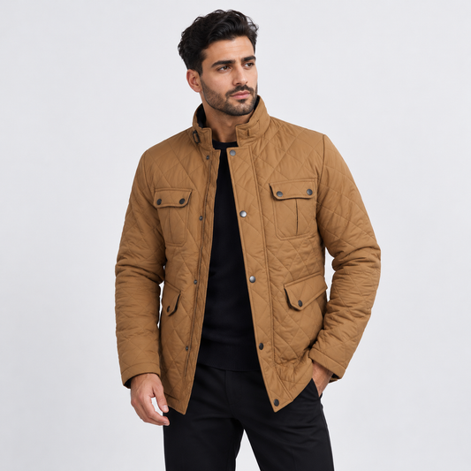Veste Matelassée - Col Montant - Beige