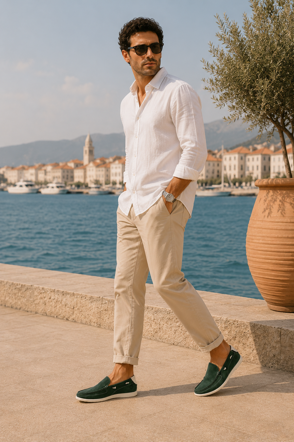 Mocassins en daim - Vert