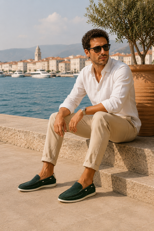 Mocassins en daim - Vert