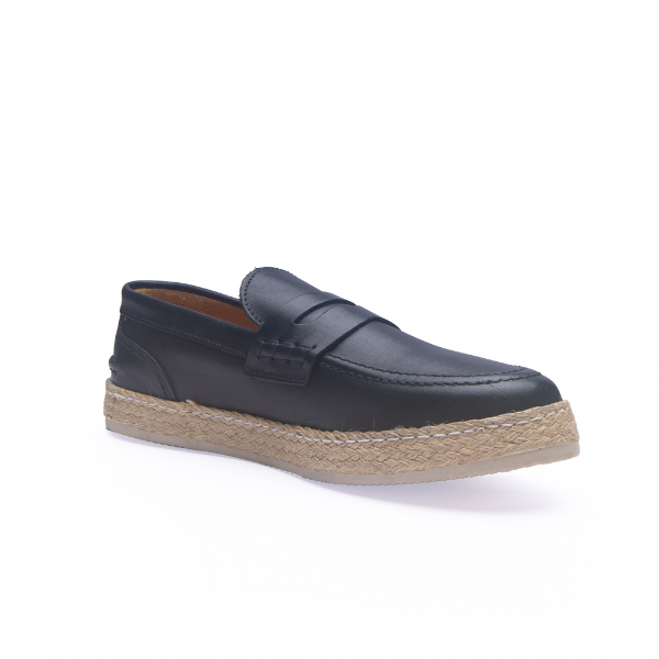 Mocassins En Cuir - Bleu Marine
