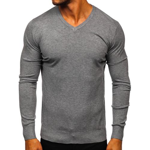 BAKER'S Pull Col V - Homme - Gris Claire