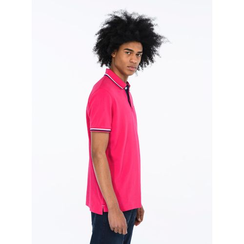 Polo en Cotton - unis - Rose