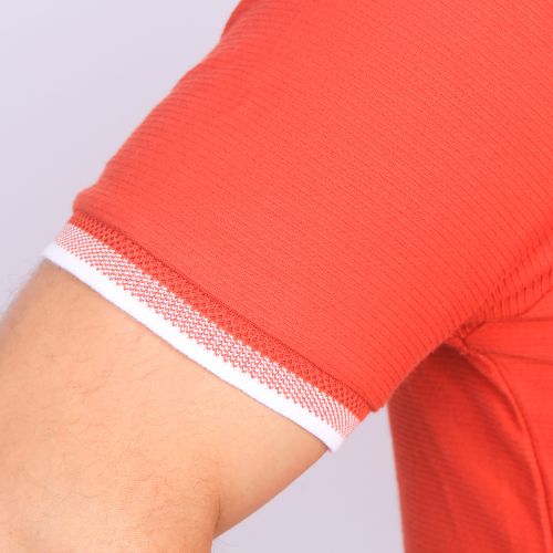 Polo en Cotton - unis - Rouge