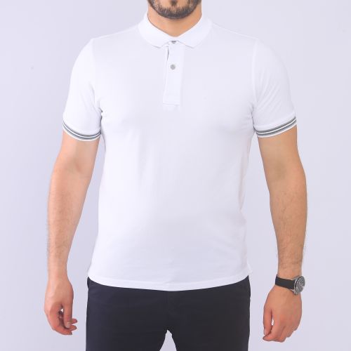Polo en Cotton - unis - Blanc