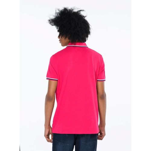 Polo en Cotton - unis - Rose
