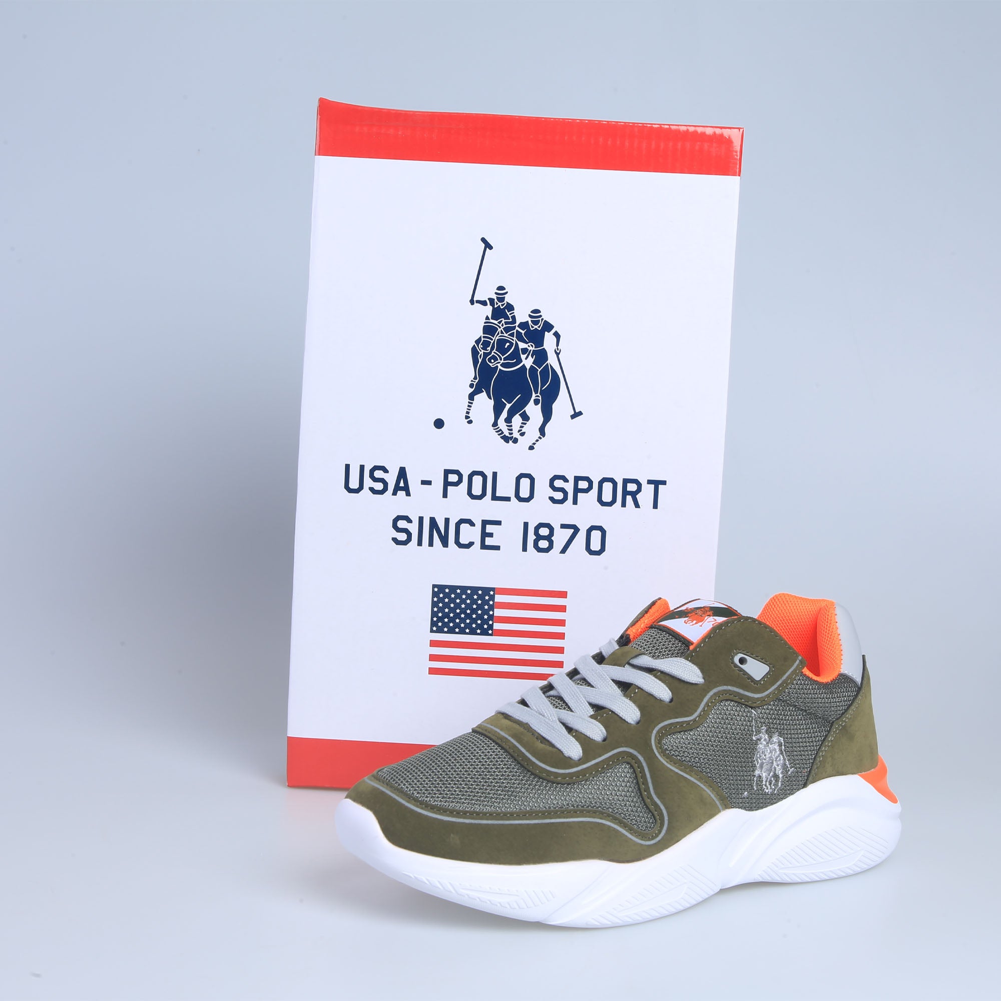 Sneakers USA Polo Sport Homme - Vert Militaire