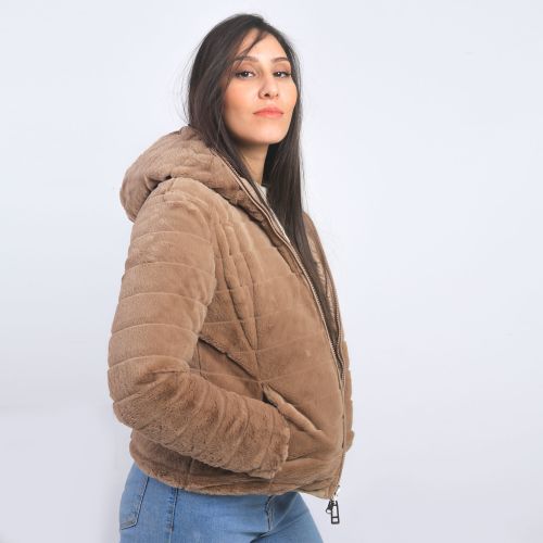 Monte Cervino Vestes À Capuche - Réversible - Beige