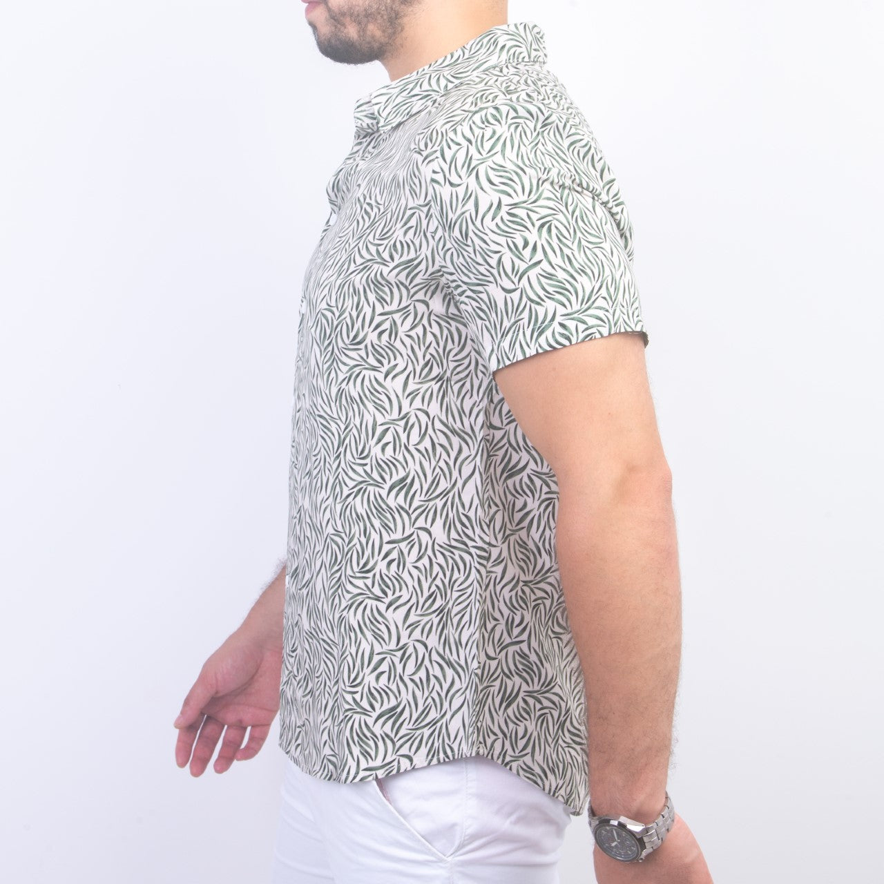 Chemise à Fleur - Blanc / Vert